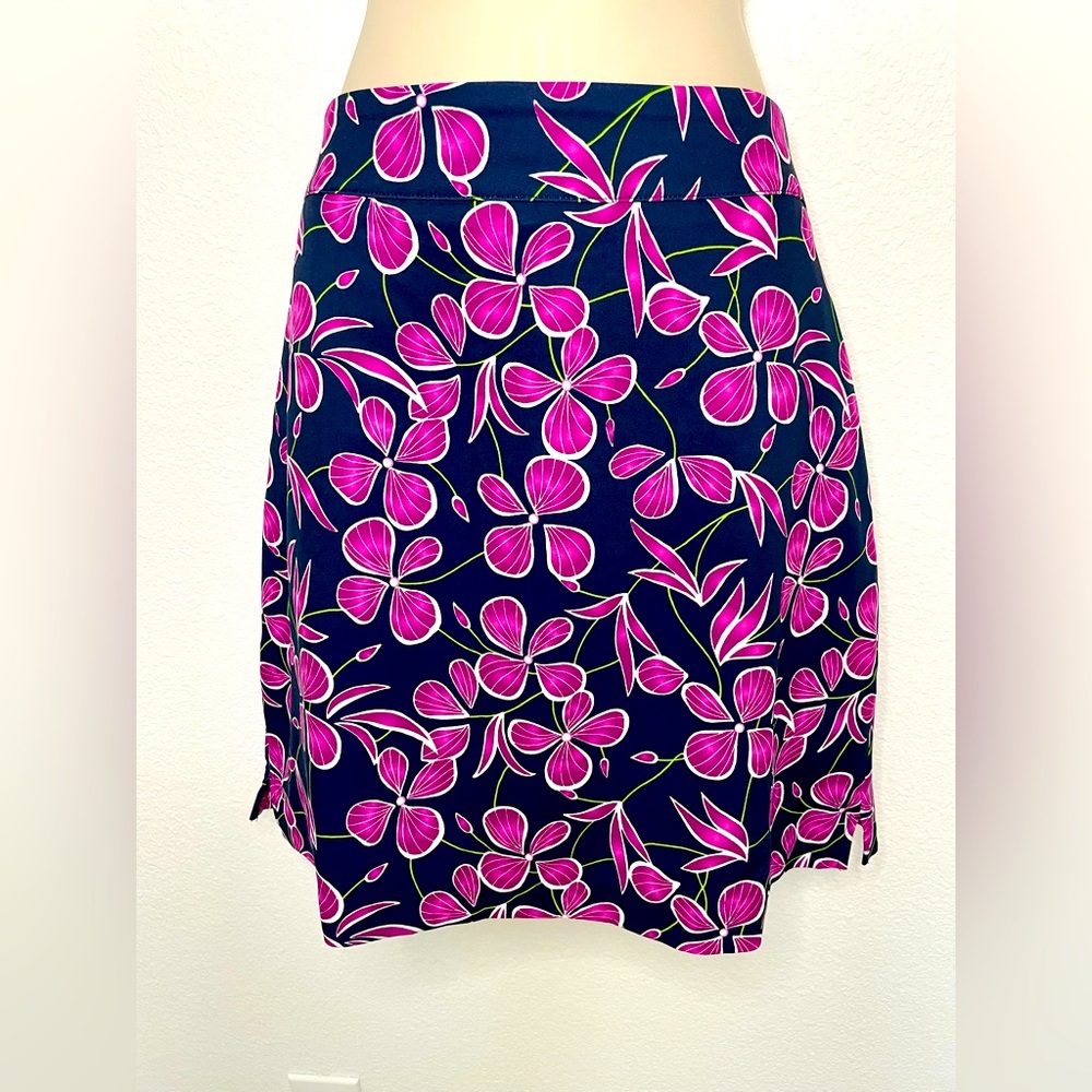 Greg Norman Ladies Golf Tennis Active Skirt Skort Floral Pink and Blue Size 14